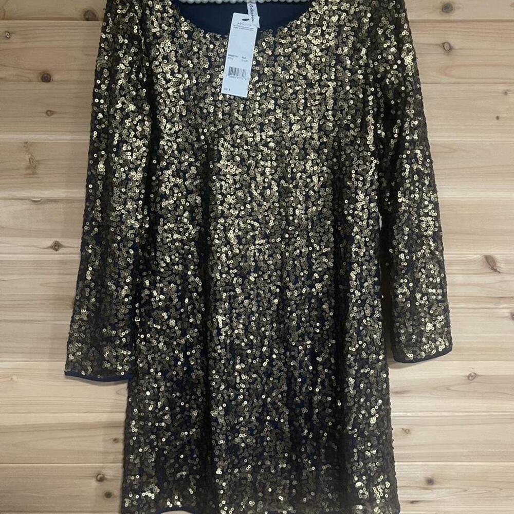 Gold And Navy Blue Sequin